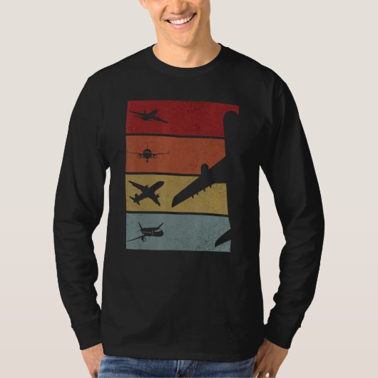 飛行機パイロット飛行機男子 Tシャツ (正面)