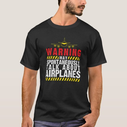 飛行機パイロット飛行機飛行航空宇宙愛好家 Tシャツ (正面)