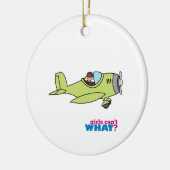 飛行機パイロット – ライト/ブロンド セラミックオーナメント (左)