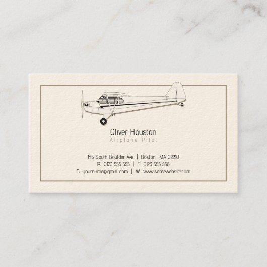 飛行機パイロット |航空 名刺 (正面)