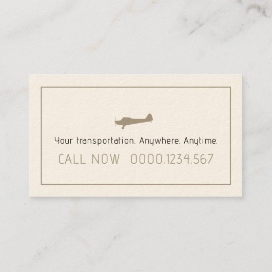 飛行機パイロット |航空 名刺 (裏面)