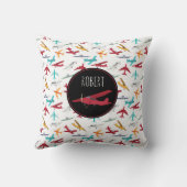 飛行機パタカラフルーンキッズ名前をカスタムする クッション (裏面)