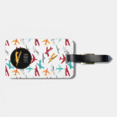 飛行機パタカラフルーン名前をカスタムするキッズ ラゲッジタグ (裏面横)