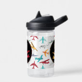 飛行機パターン名前をカスタムする ウォーターボトル (左面)