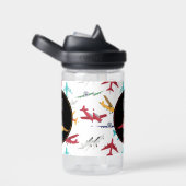 飛行機パターン名前をカスタムする ウォーターボトル (右面)