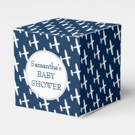 飛行機パターンicベビーシャワーパーティーボックス フェイバーボックス