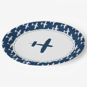 飛行機パターンicベビーパーティー紙プレート ペーパープレート (アングル)
