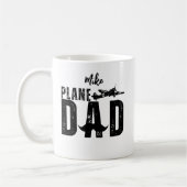 飛行機パパとヴィンテージおもしろい飛行機、父の日 コーヒーマグカップ (左)