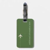 飛行機パーソナライズされたで旅行する ラゲッジタグ (裏面縦)