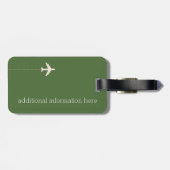 飛行機パーソナライズされたで旅行する ラゲッジタグ (裏面横)