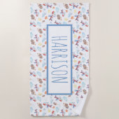 飛行機パーソナライズされたのテーマ ビーチタオル (正面)