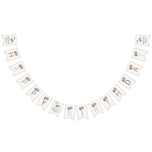 飛行機パーソナライズされたハッピーバースデーバンティング バンティングフラッグ (全)