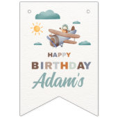 飛行機パーソナライズされたハッピーバースデーバンティング バンティングフラッグ (第1の旗)