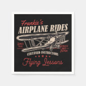 飛行機パーソナライズされた乗りレトロ飛んでいる授業 スタンダードカクテルナプキン (正面)