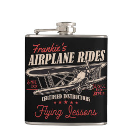 飛行機パーソナライズされた乗りレトロ飛んでいる授業  フラスク