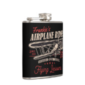 飛行機パーソナライズされた乗りレトロ飛んでいる授業  フラスク (右)