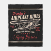 飛行機パーソナライズされた乗りレトロ飛んでいる授業 フリースブランケット (正面)