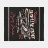 飛行機パーソナライズされた乗りレトロ飛んでいる授業 フリースブランケット (正面(横))