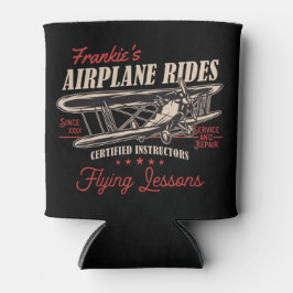 飛行機パーソナライズされた乗りレトロ飛んでいる授業 缶クーラー