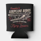飛行機パーソナライズされた乗りレトロ飛んでいる授業 缶クーラー (裏面)