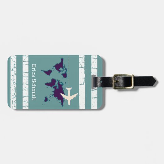 飛行機パーソナライズされた旅行 ラゲッジタグ (正面横)