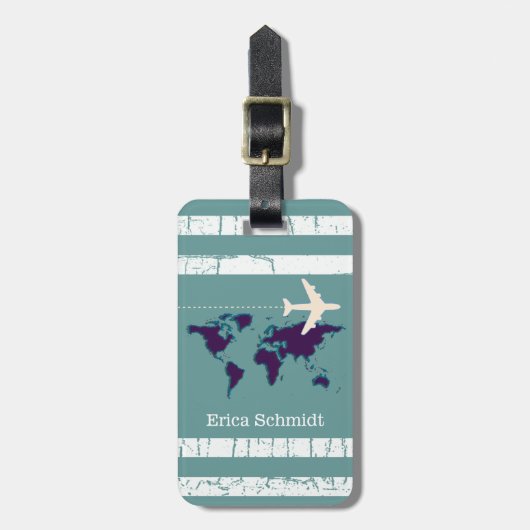 飛行機パーソナライズされた旅行 ラゲッジタグ (正面縦)