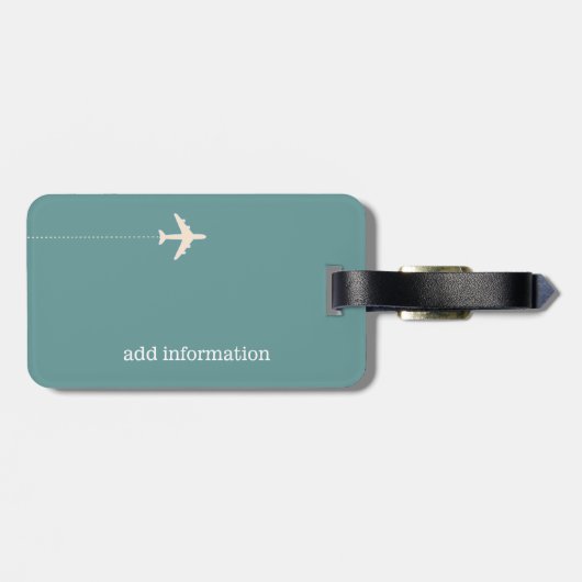 飛行機パーソナライズされた旅行 ラゲッジタグ (裏面横)