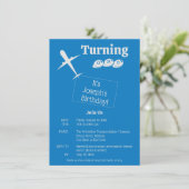 飛行機パーソナライズされた誕生日招待状カード 招待状 (スタンド正面)