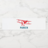 飛行機パーソナライズされた誕生日 ペットボトルラベル (シングルラベル)