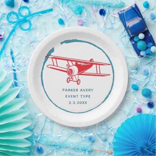 飛行機パーソナライズされた ペーパープレート (パーティー)