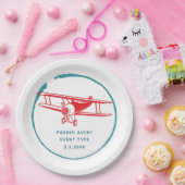 飛行機パーソナライズされた ペーパープレート (パーティー)