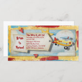 飛行機パーティの招待状 (正面/裏面)