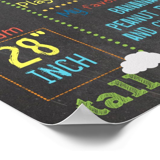 飛行機パーティーの最初の誕生日のサインのポスター ポスター (角)