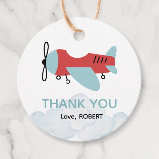 飛行機パーティー、タイムフライ飛行機誕生日 フェイバータグ (正面)