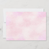 飛行機ピンクテディベア赤ちゃんシャワー サンキューカード (裏面)