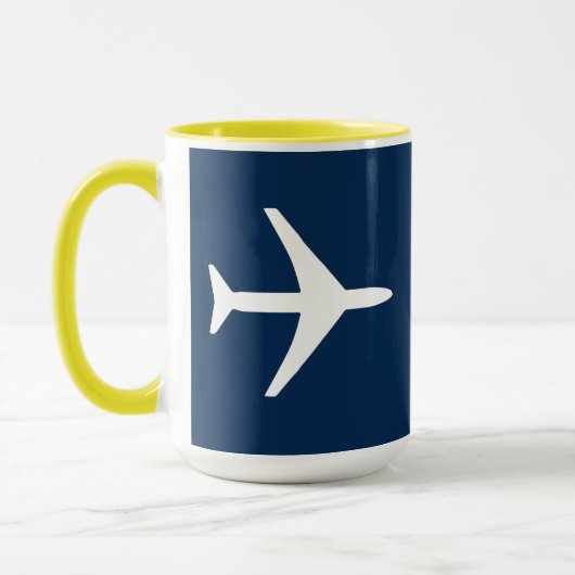 飛行機ファンキー飛行機パイロット航空飛んでいる空 マグカップ (左)