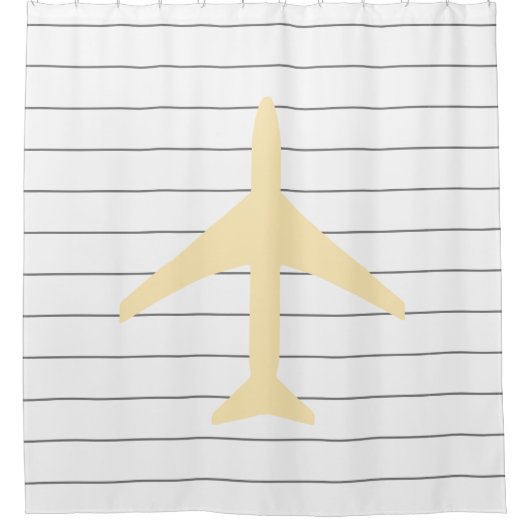 飛行機ファンキー飛行機パイロット航空飛んでいる シャワーカーテン (正面)