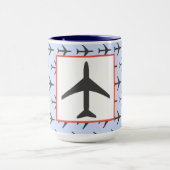 飛行機ファンキー飛行機飛行機飛行機航空路 マグカップ (中央)