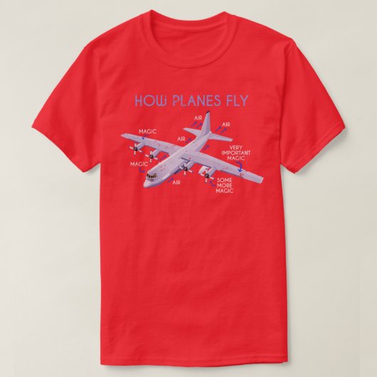 飛行機フライおもしろいパイロット Tシャツ (デザイン正面)