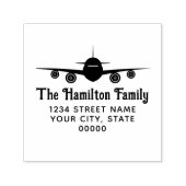 飛行機フロントビューファミリ名差出人住所 セルフインキングスタンプ (デザイン)