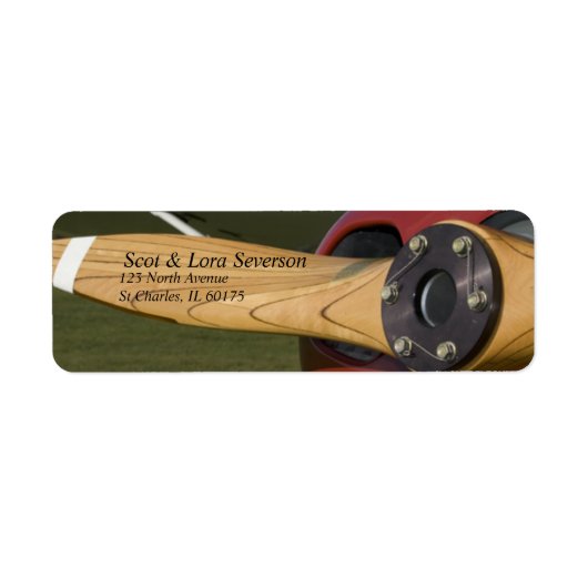 飛行機プロペラ差出人住所ラベル ラベル (正面)