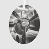 飛行機プロペラ白黒 オーナメント (正面)