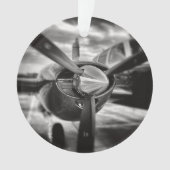 飛行機プロペラ白黒 オーナメント (正面)