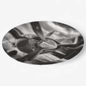 飛行機プロペラ白黒 ペーパープレート (アングル)