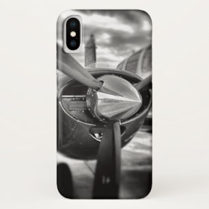 飛行機プロペラ白黒 iPhone X ケース