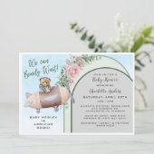 飛行機ベアパイロットベビーシャワー招待状 招待状 (スタンド正面)