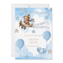 飛行機ベア – y最初の誕生日の青