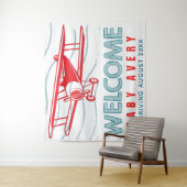 飛行機ベイビーシャワーのウェルカムベイビー タペストリー (インサイチュ)