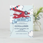 飛行機ベイビーシャワー 招待状 (スタンド正面)