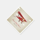 飛行機ベビーシャワーナプキンアドベンチャー飛行機 スタンダードカクテルナプキン (角)